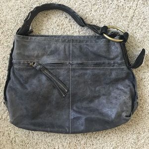 Blue Leather Shoulder Bag